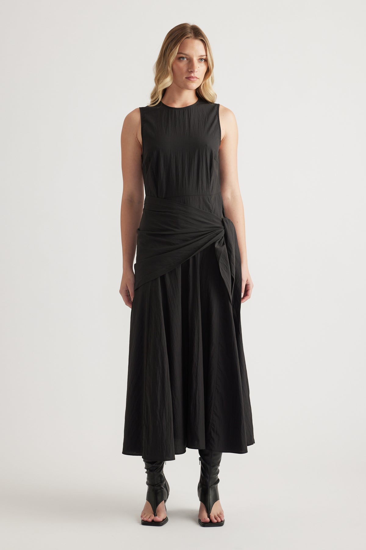 Isabelle Scarf Tie Midi Dress