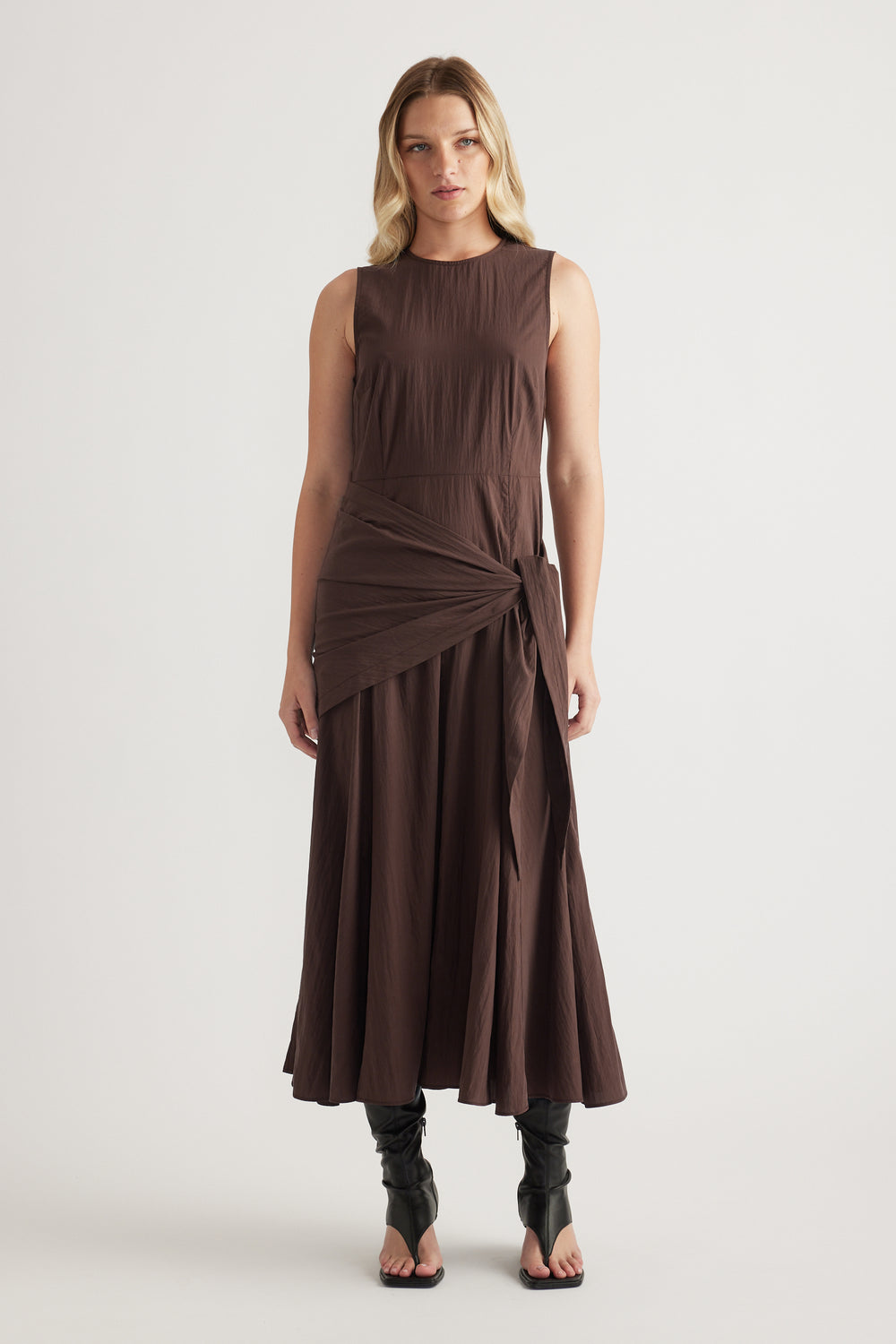Isabelle Scarf Tie Midi Dress