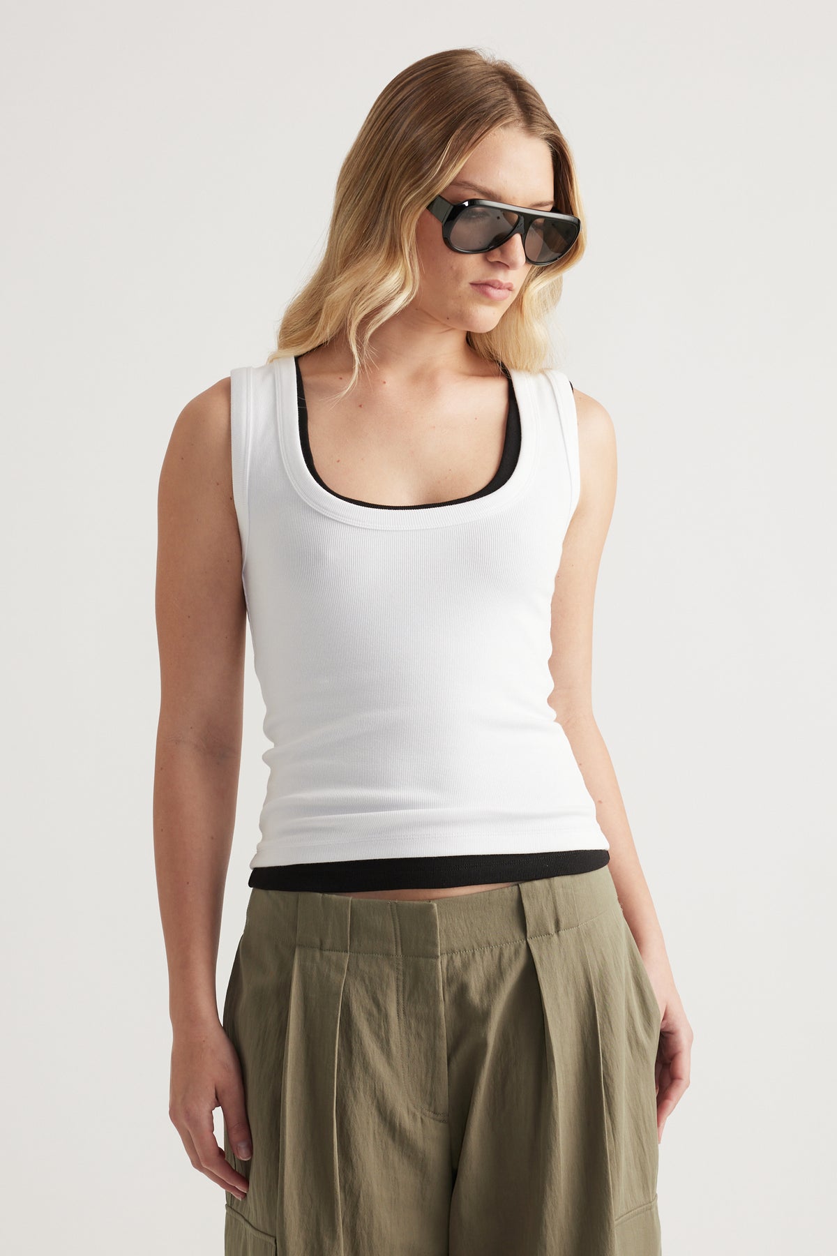 Lacey Scoop Neck Rib Tank