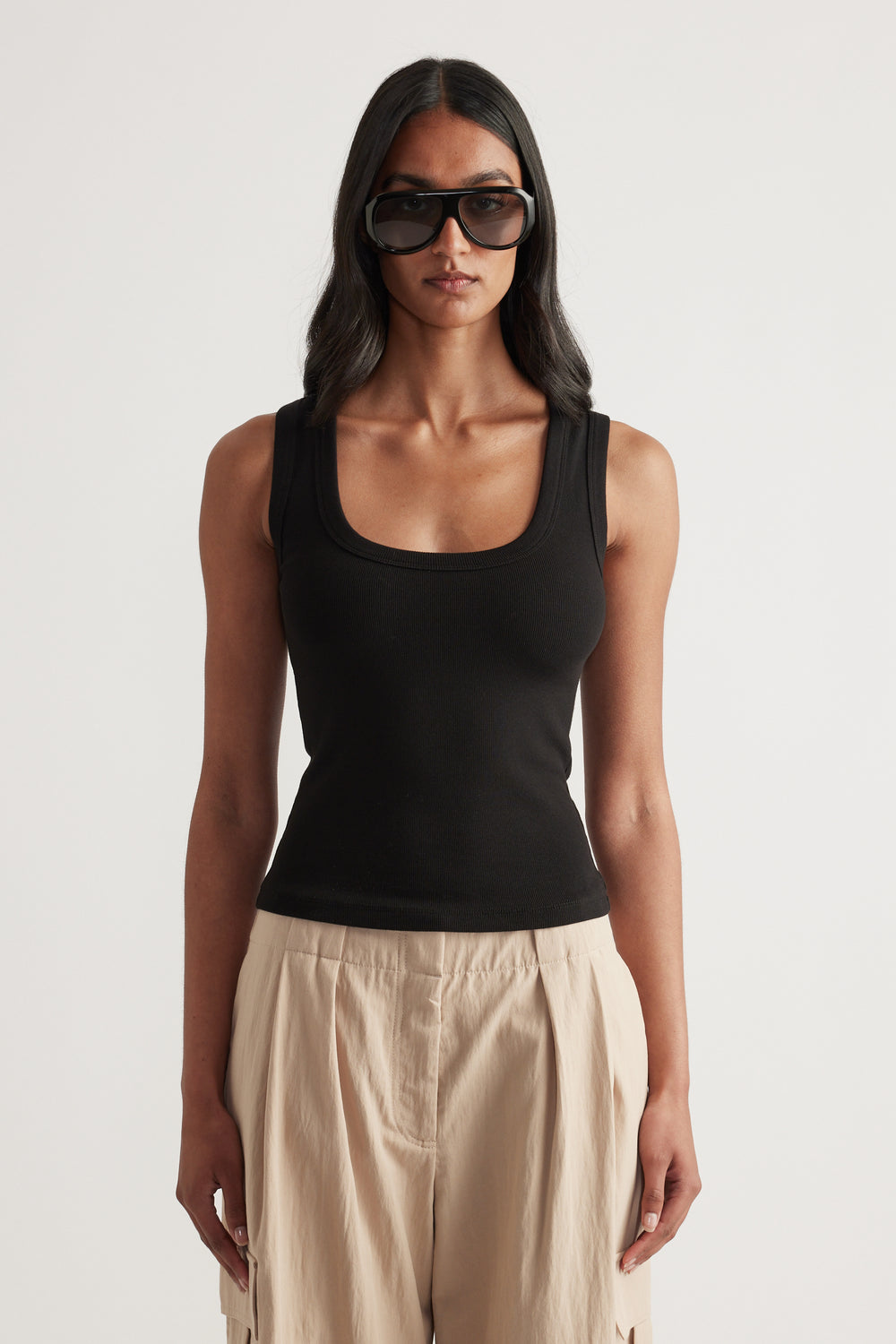 Lacey Scoop Neck Rib Tank