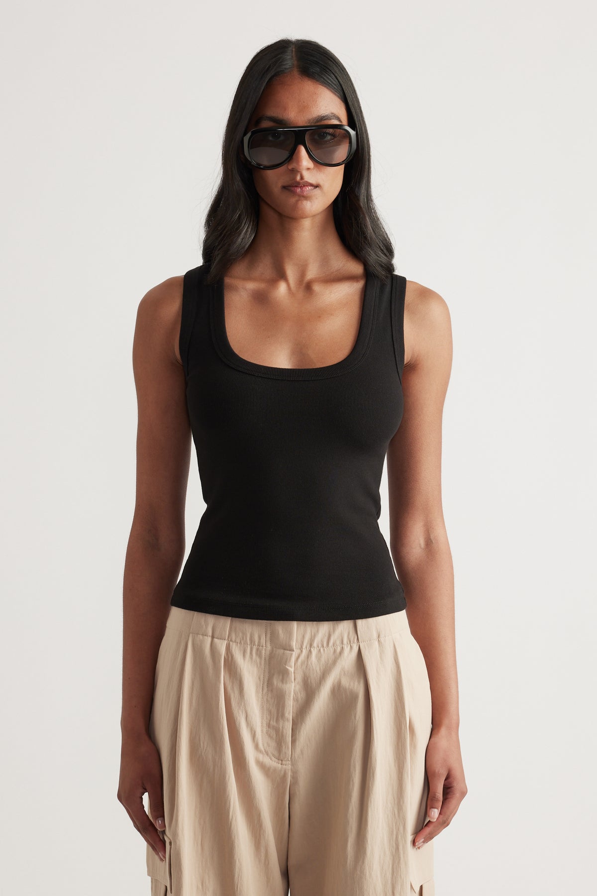 Lacey Scoop Neck Rib Tank
