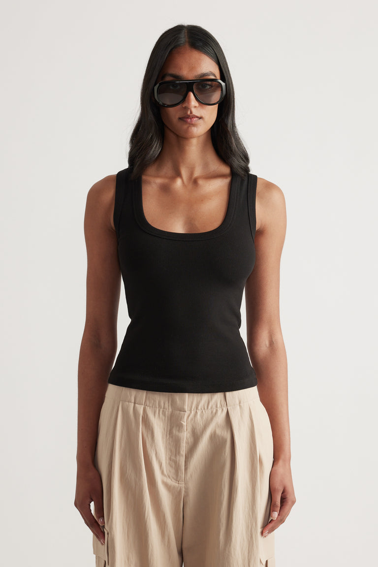 Lacey Scoop Neck Rib Tank