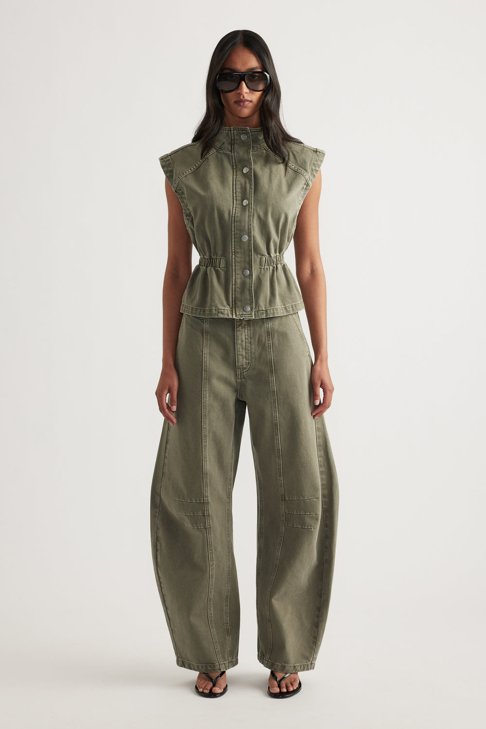 Mia Denim Cinched Waist Vest