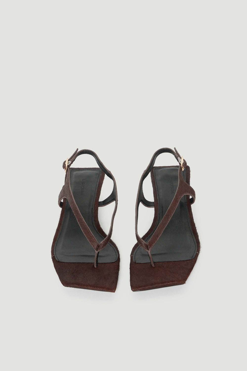 Brown leather strappy heels with square toes and adjustable ankle straps