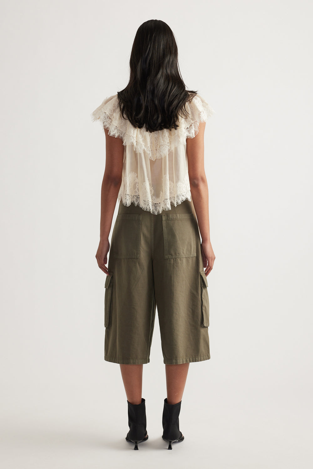Nina Lace Ruffle Top