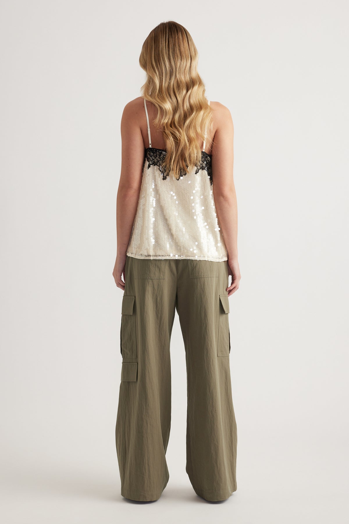 Sabine Contrast Sequin Cami