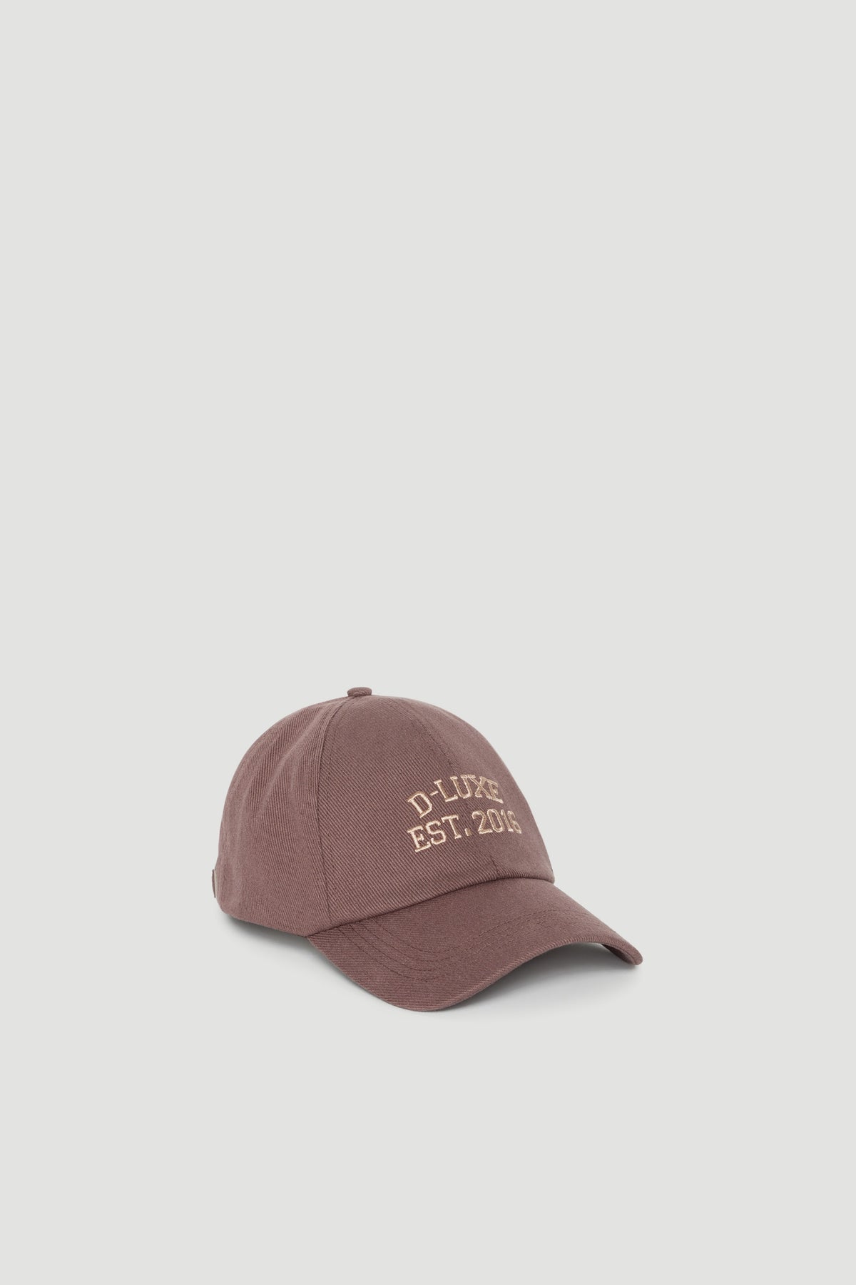 Mauve D-Luxe baseball cap with embroidered logo and curved brim