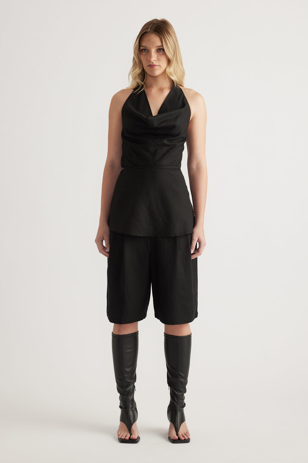 Gwen Linen Blend Halter Top