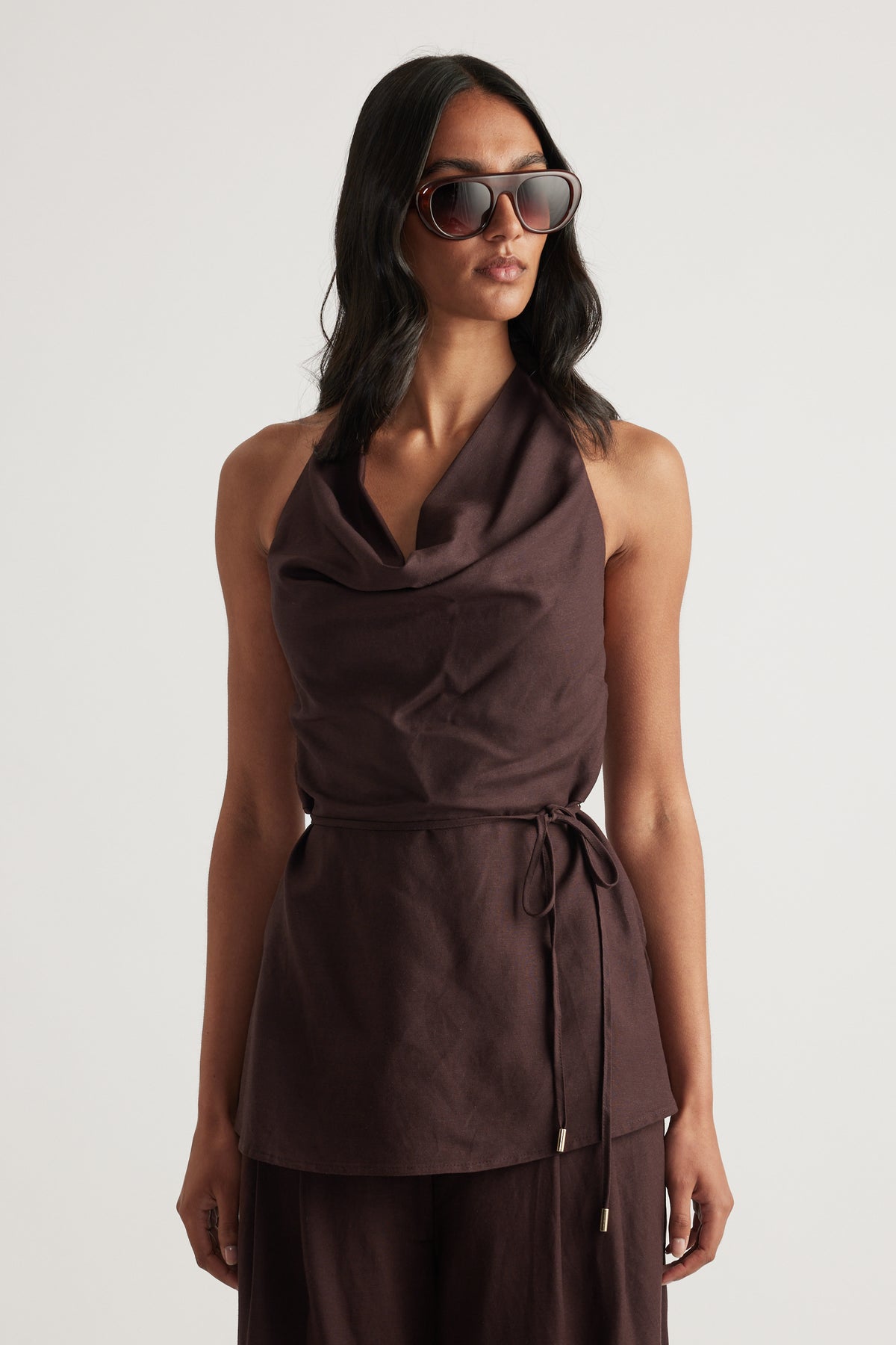 Gwen Linen Blend Halter Top
