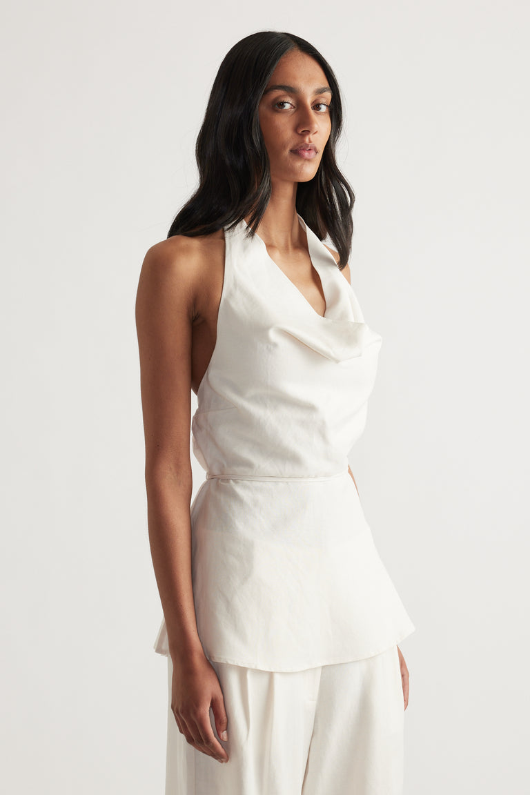 Gwen Linen Blend Halter Top