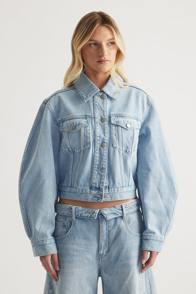 Elle Cropped Denim Jacket