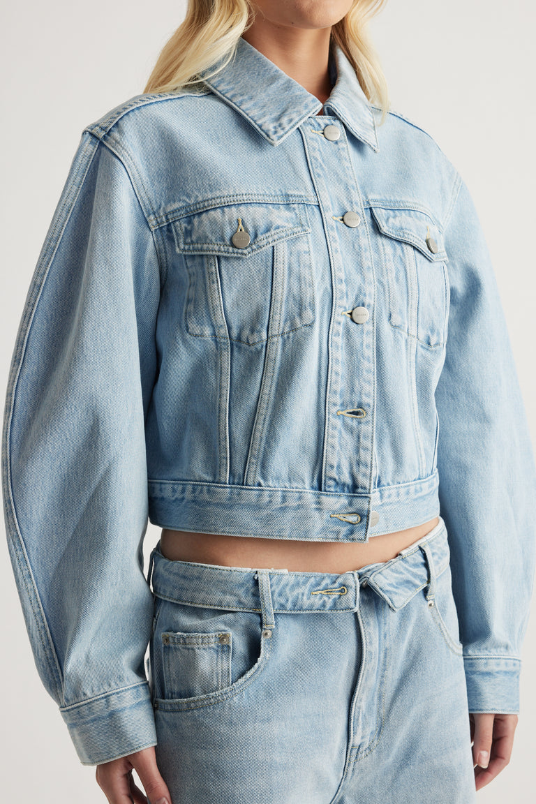 Elle Cropped Denim Jacket