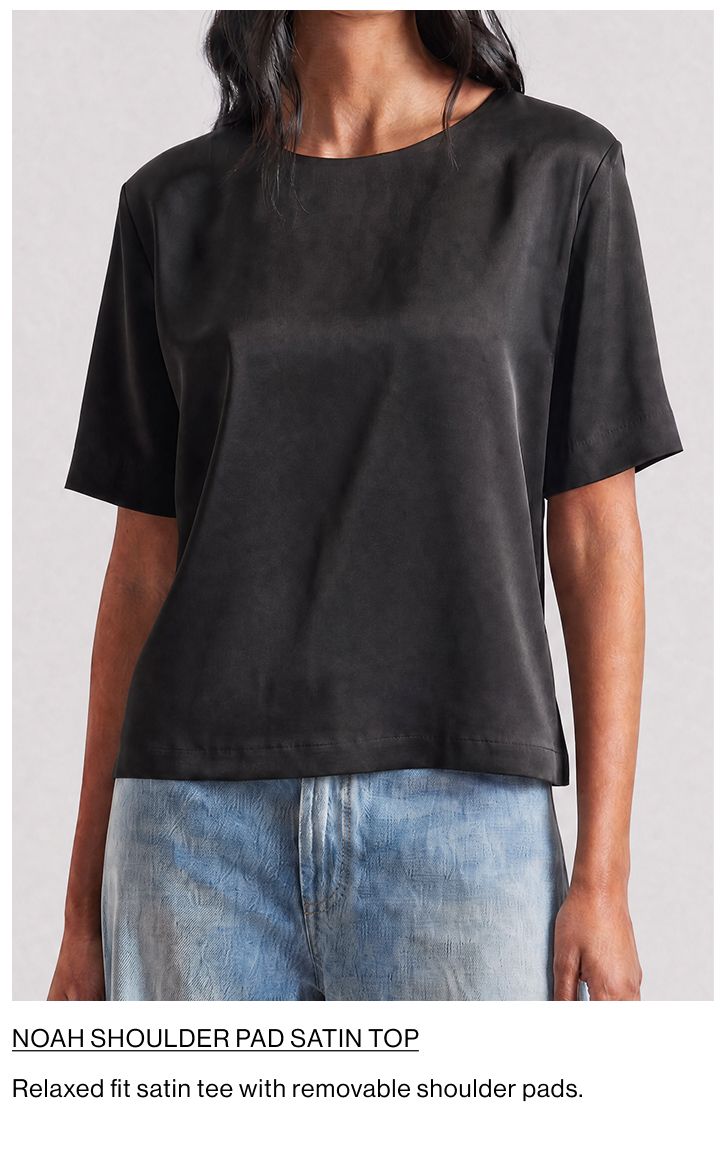 SHOP NOAH SHOULDER PAD SATIN TOP