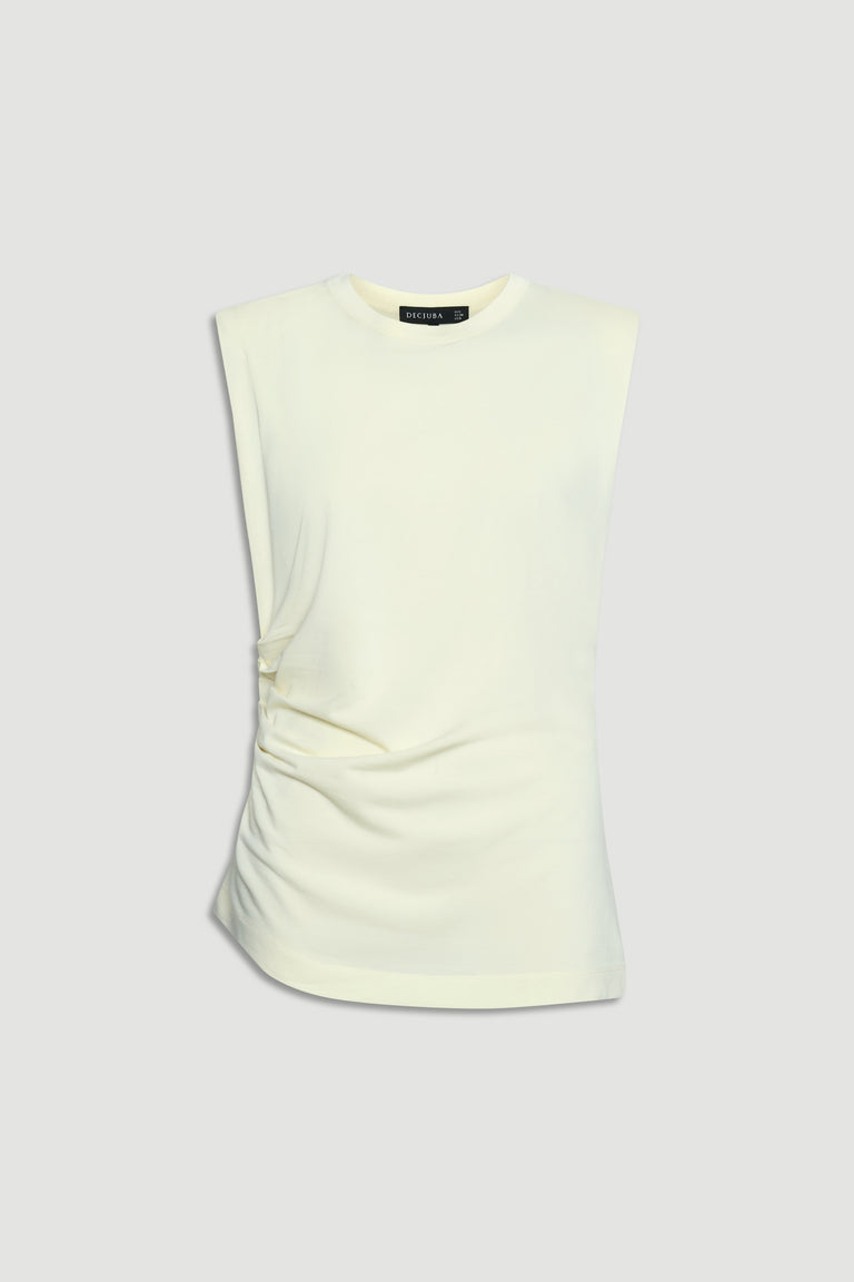 Ella Shoulder Pad Ruched Tank