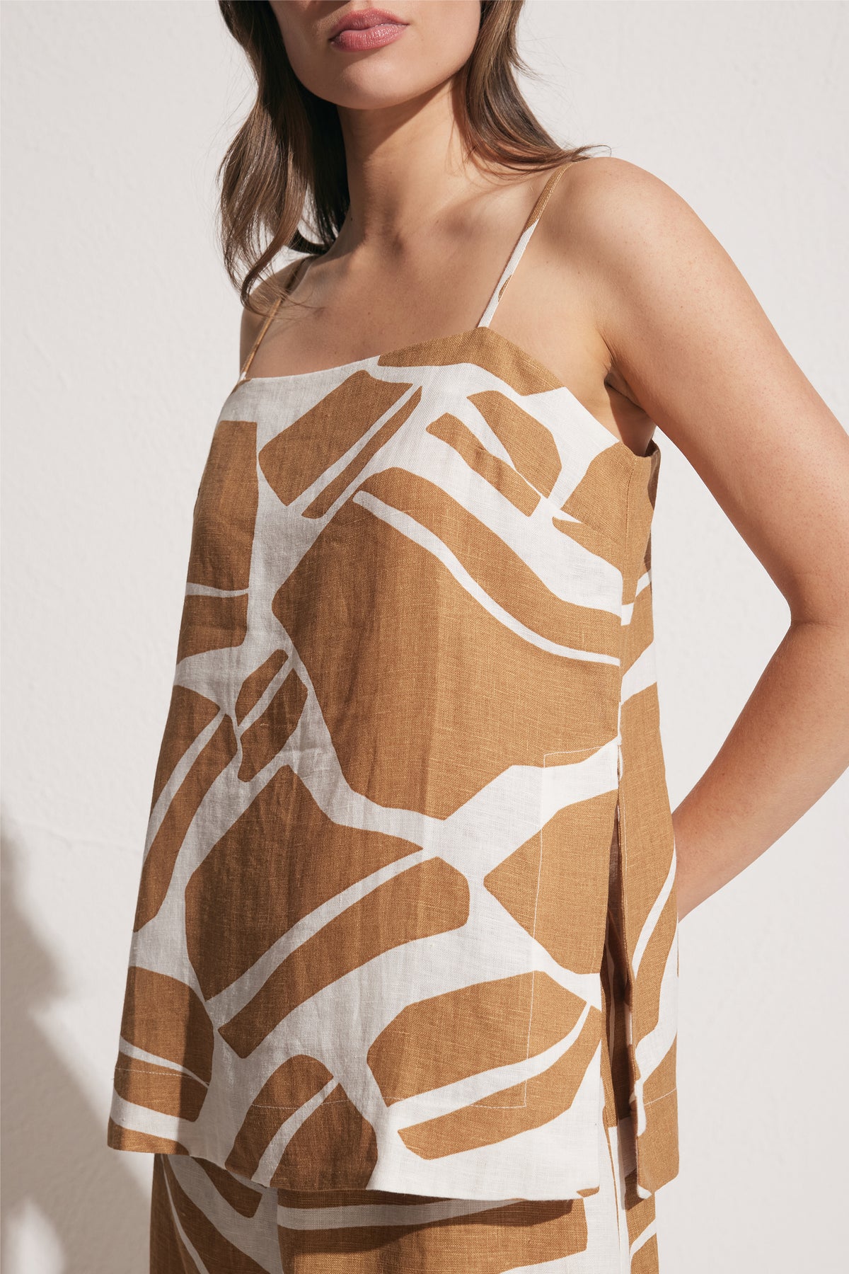 Amelia Linen Longline Top