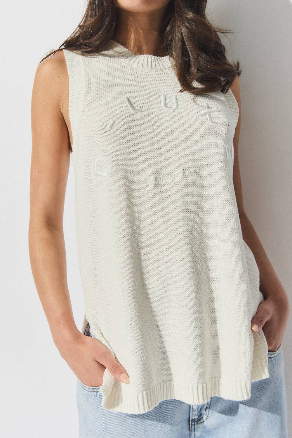 D-Luxe Logo Knit Tank