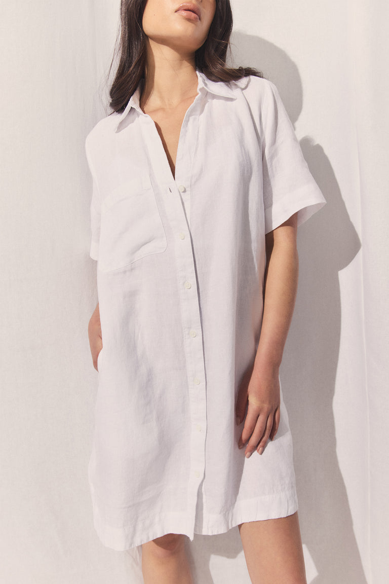 D-Luxe Linen Short Dress