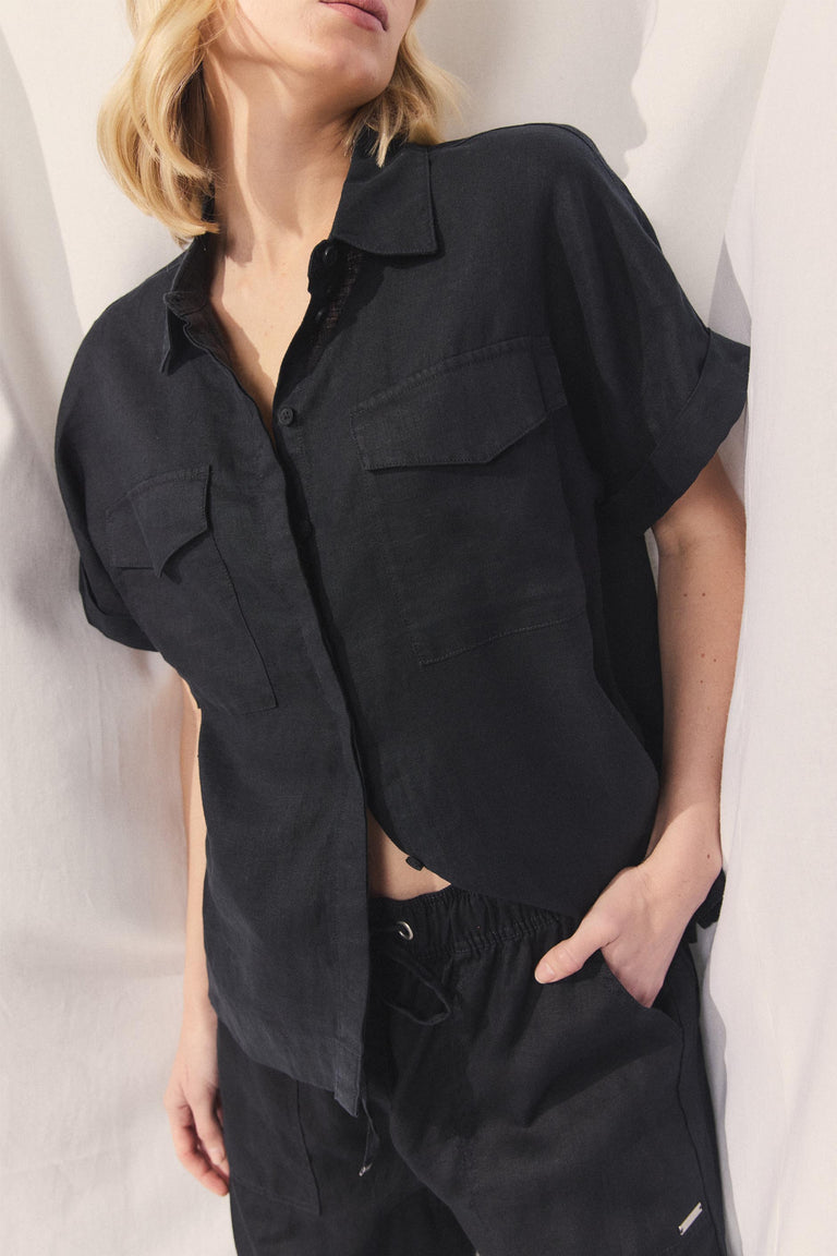 D-Luxe Pocket Linen Shirt