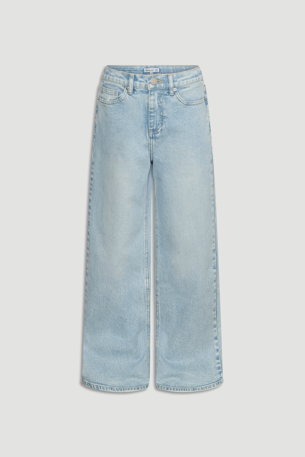 Girls Hailey Wide Leg Jean in light denim, relaxed fit, ankle length, gallery position 4, portrait view.