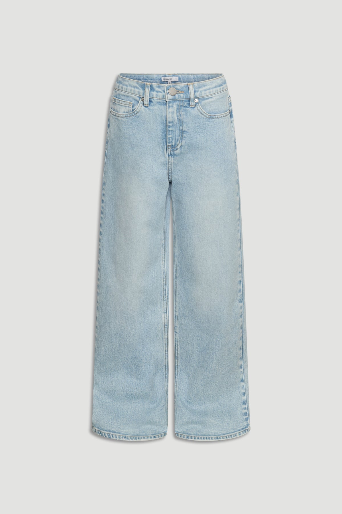 Girls Hailey Wide Leg Jean in light denim, relaxed fit, ankle length, gallery position 4, portrait view.