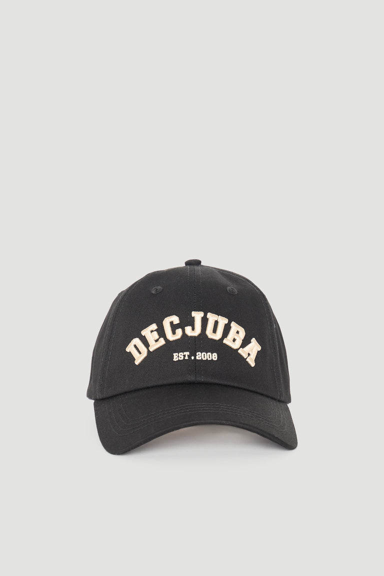 Black girls varsity cap with curved brim and embroidered logo for a casual, sporty look