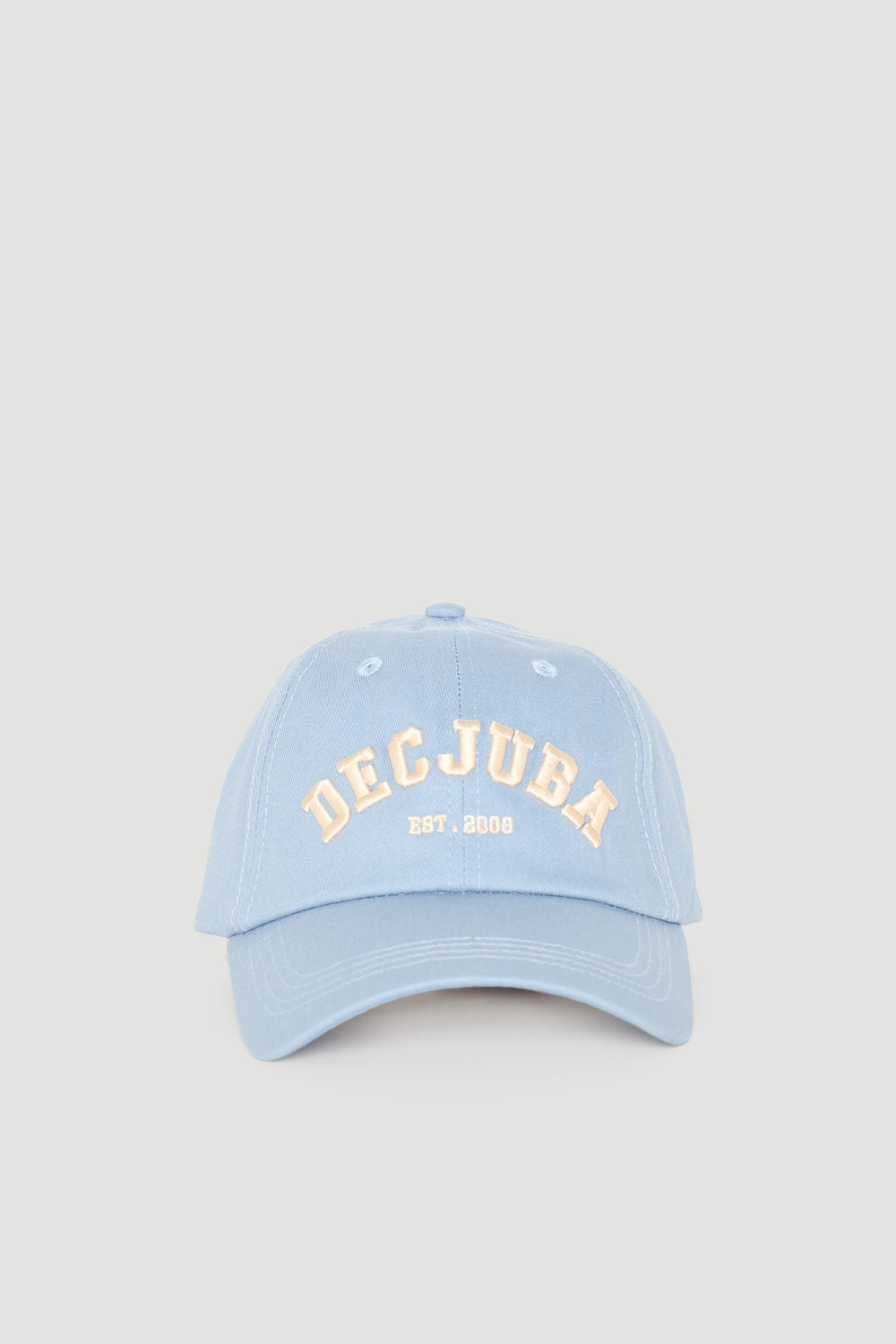 Light blue girls varsity cap with curved brim and embroidered branding for casual, everyday style.
