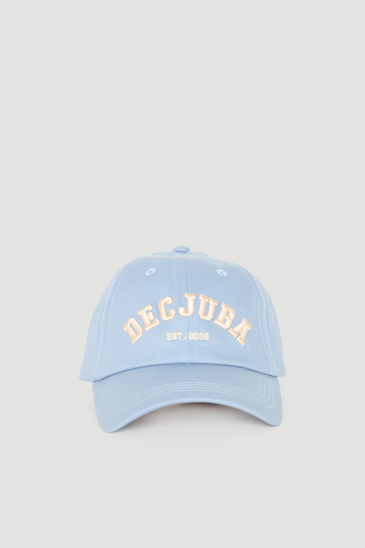 Light blue girls varsity cap with curved brim and embroidered branding for casual, everyday style.