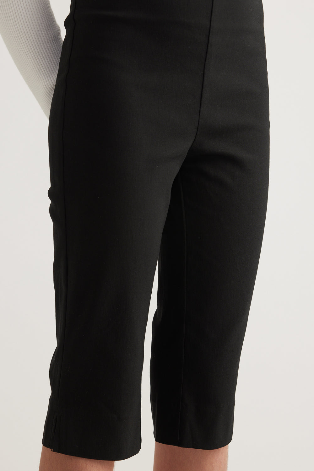Black girls capri pants with a high rise waist and slim leg