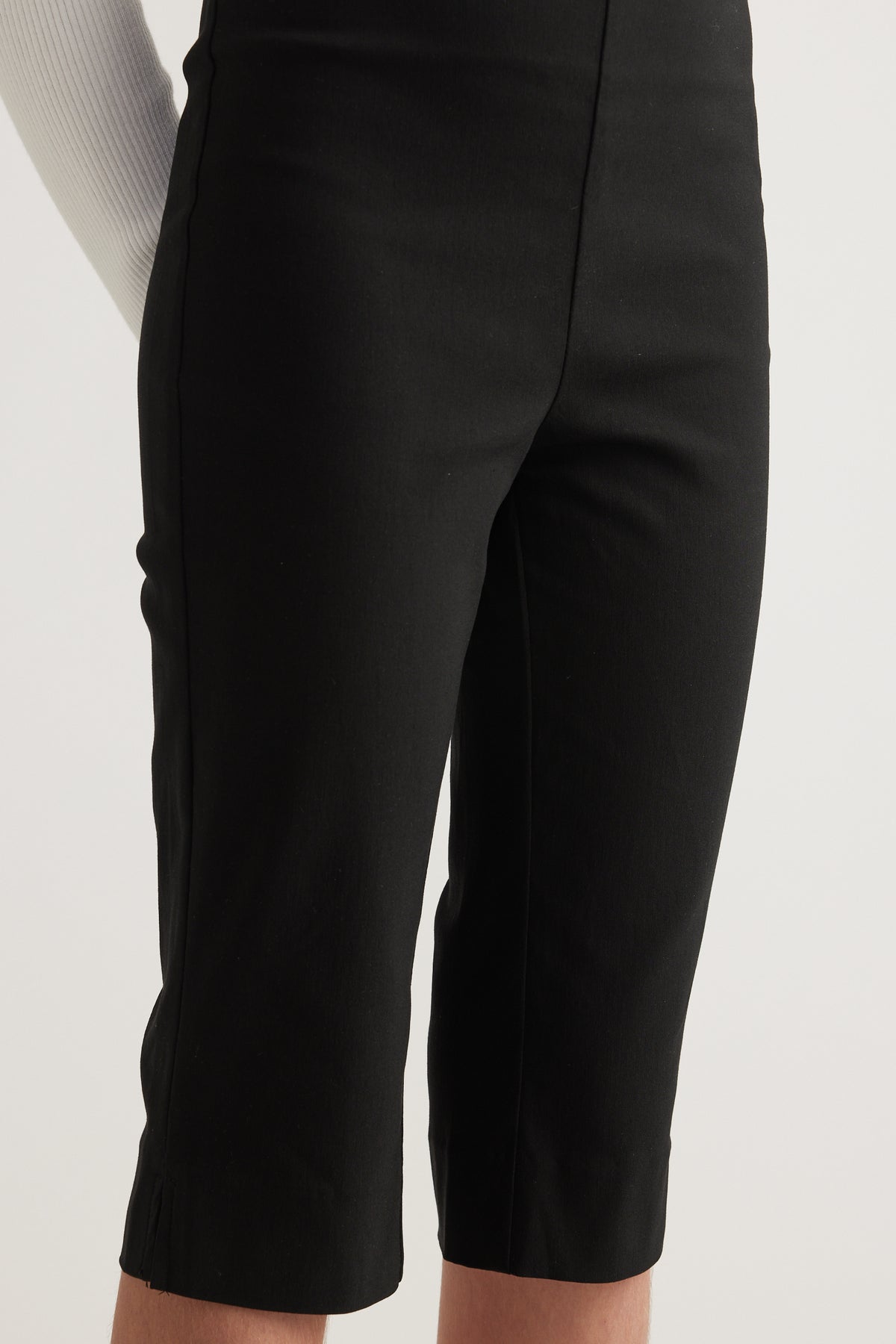 Black girls capri pants with a high rise waist and slim leg