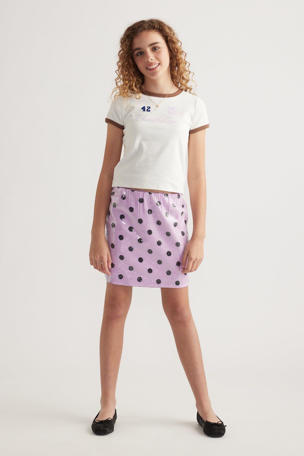 Girls Saint Tropez Ringer Tee