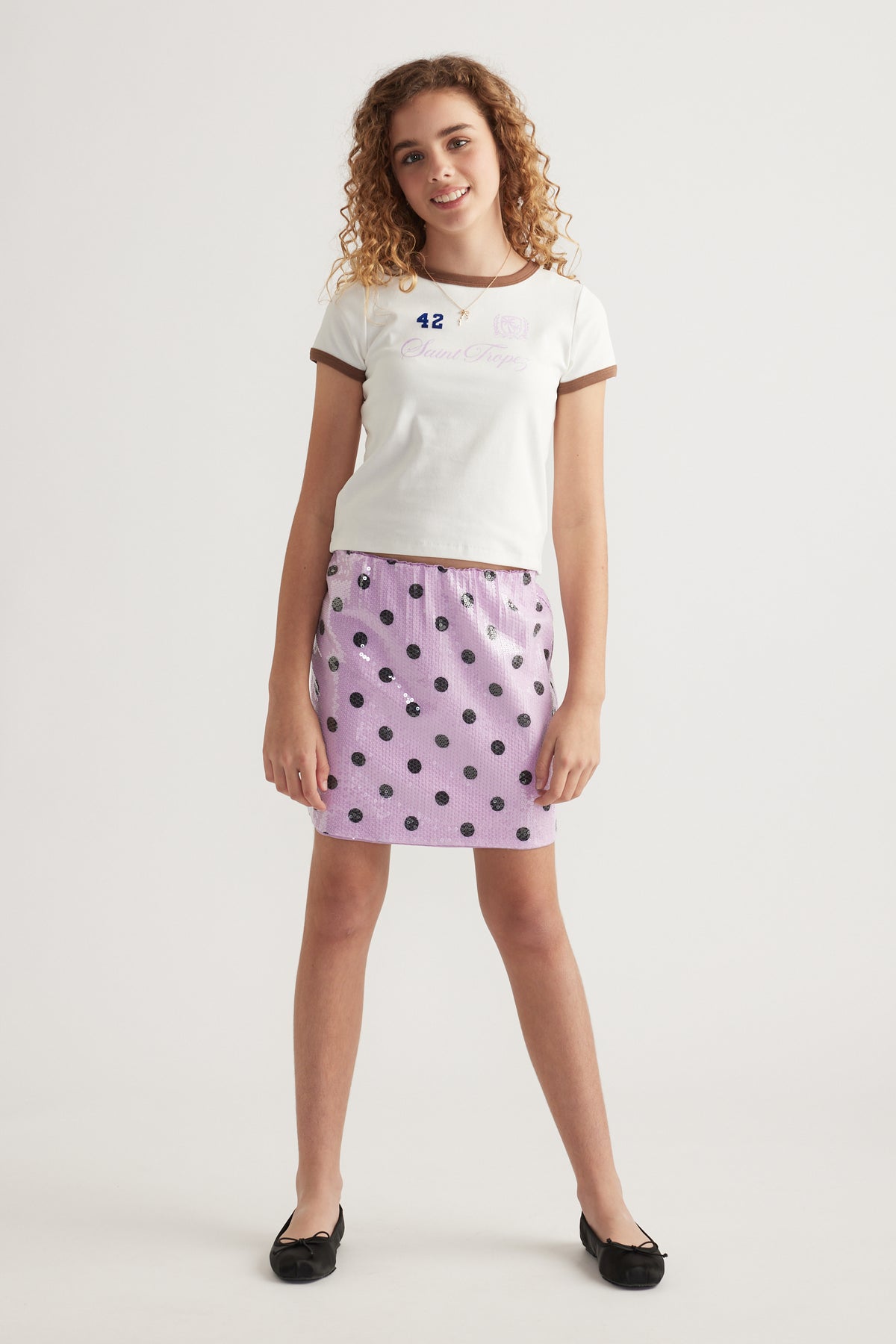 Girls Saint Tropez Ringer Tee