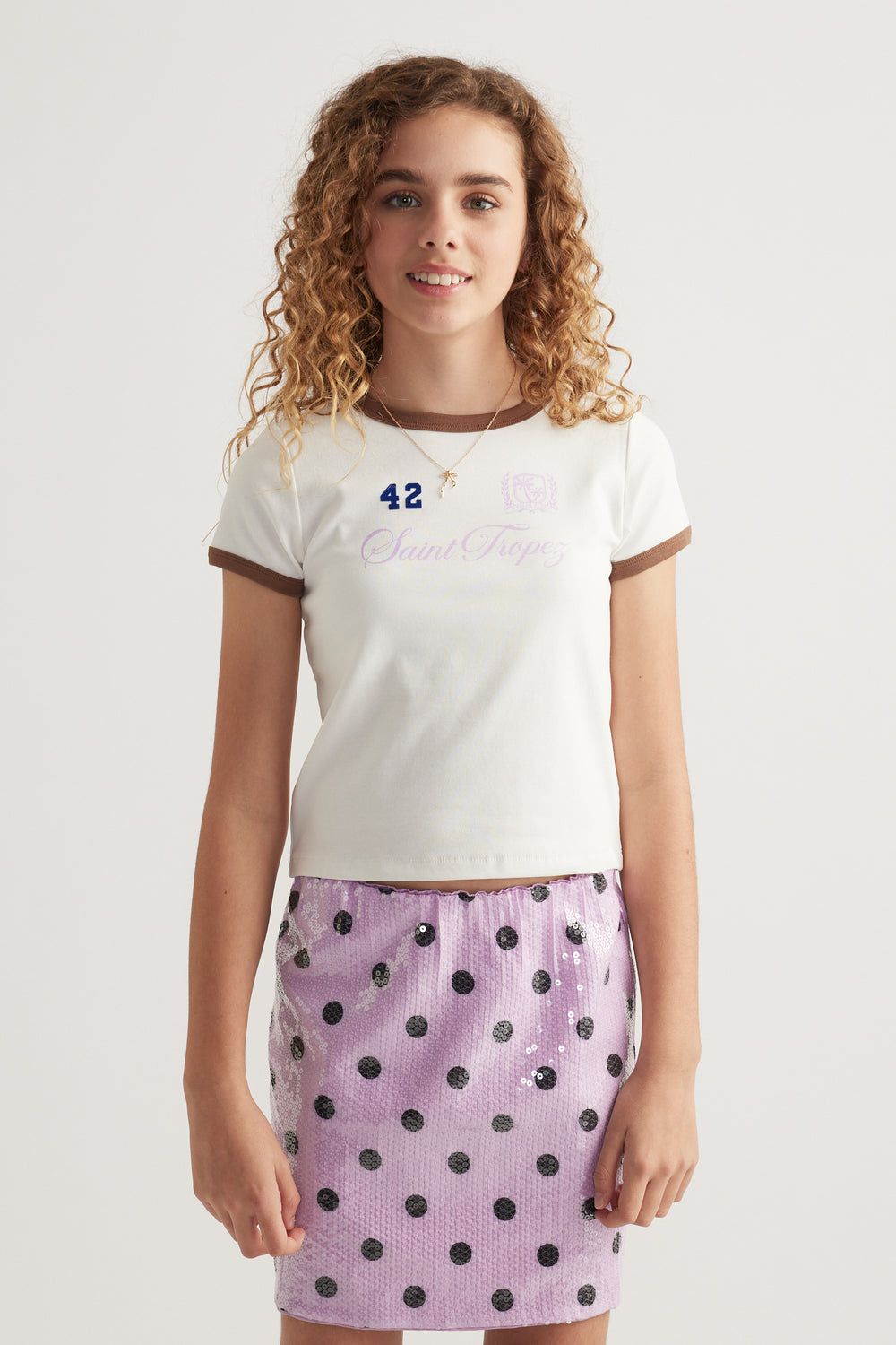 Girls Saint Tropez Ringer Tee