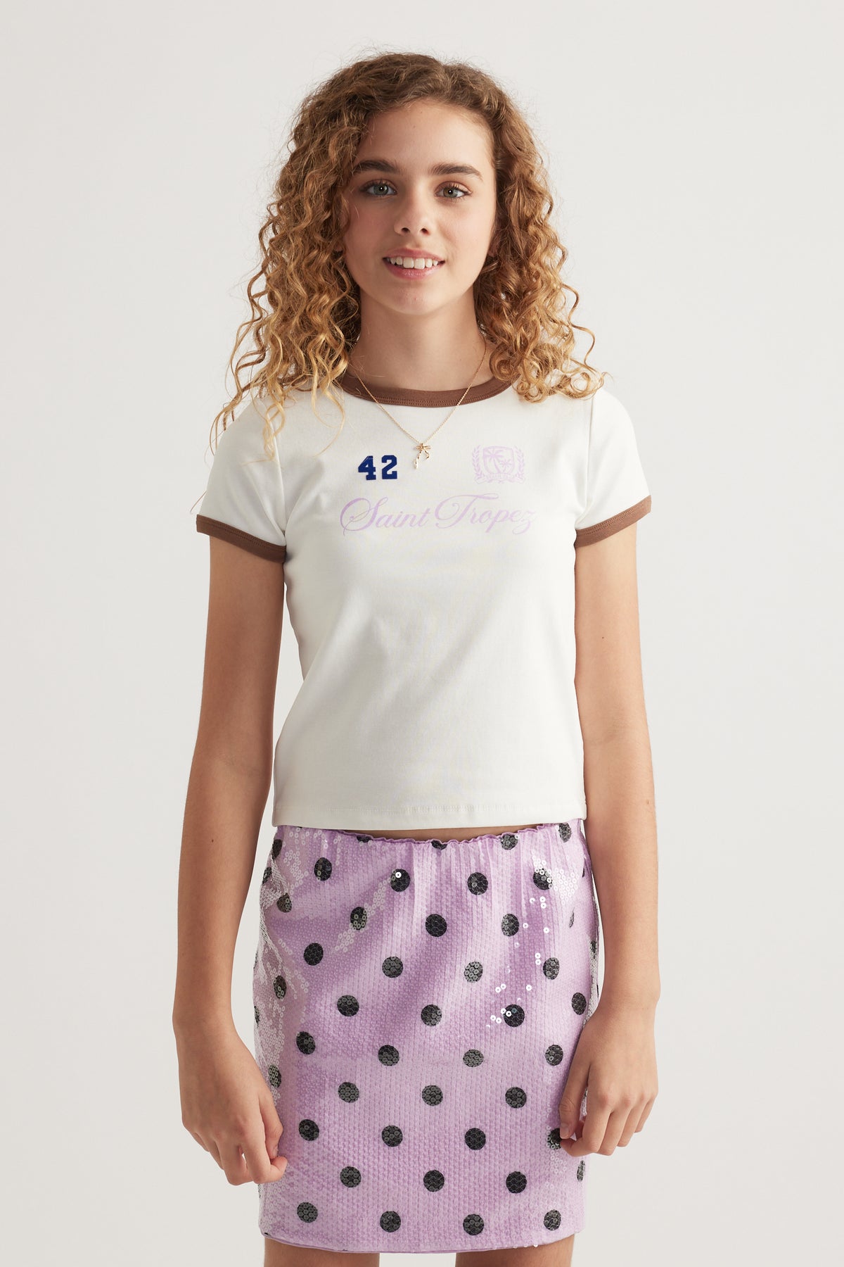 Girls Saint Tropez Ringer Tee