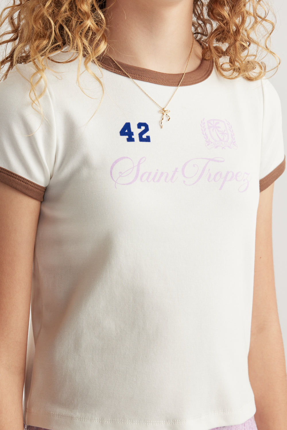 Girls Saint Tropez Ringer Tee
