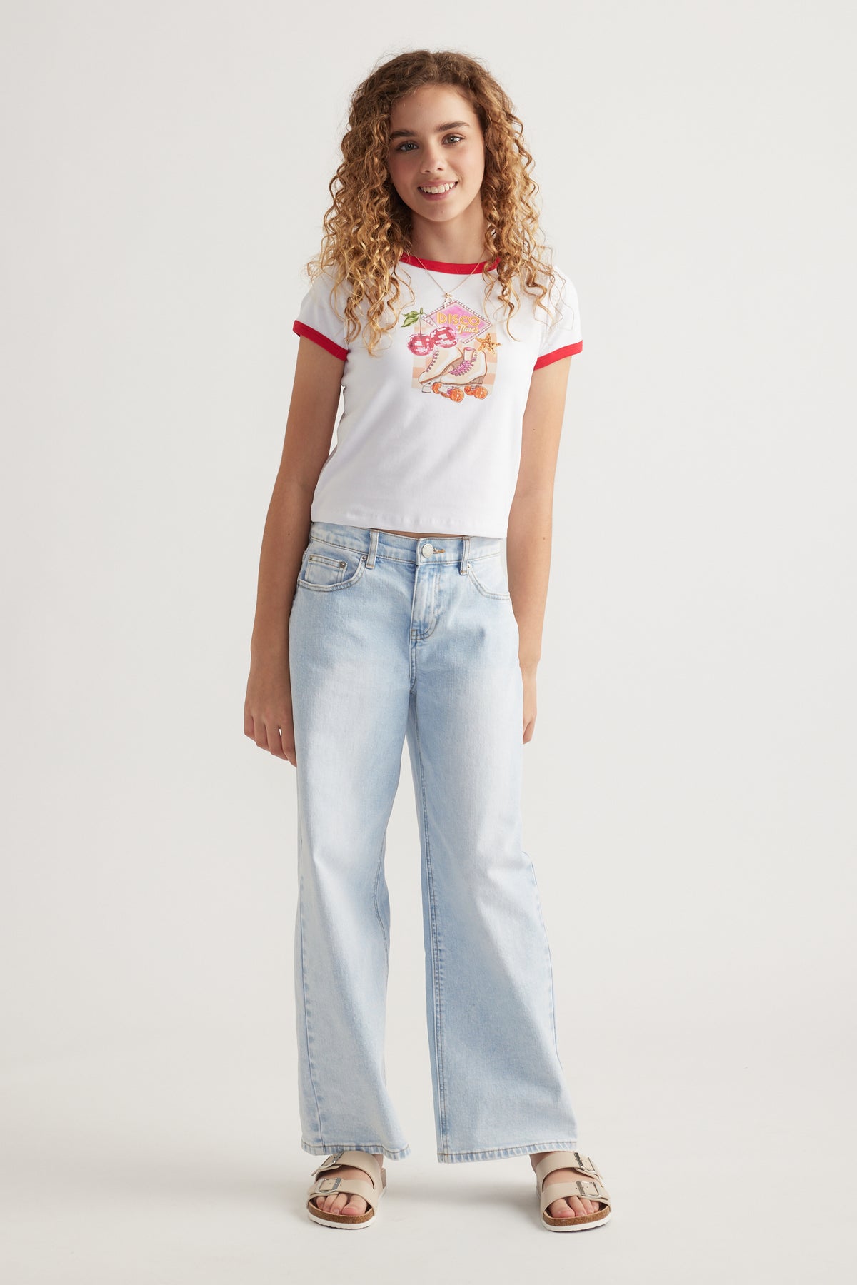 Girls Disco Fruit Ringer Tee
