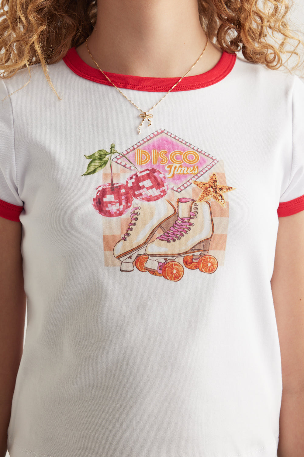 Girls Disco Fruit Ringer Tee