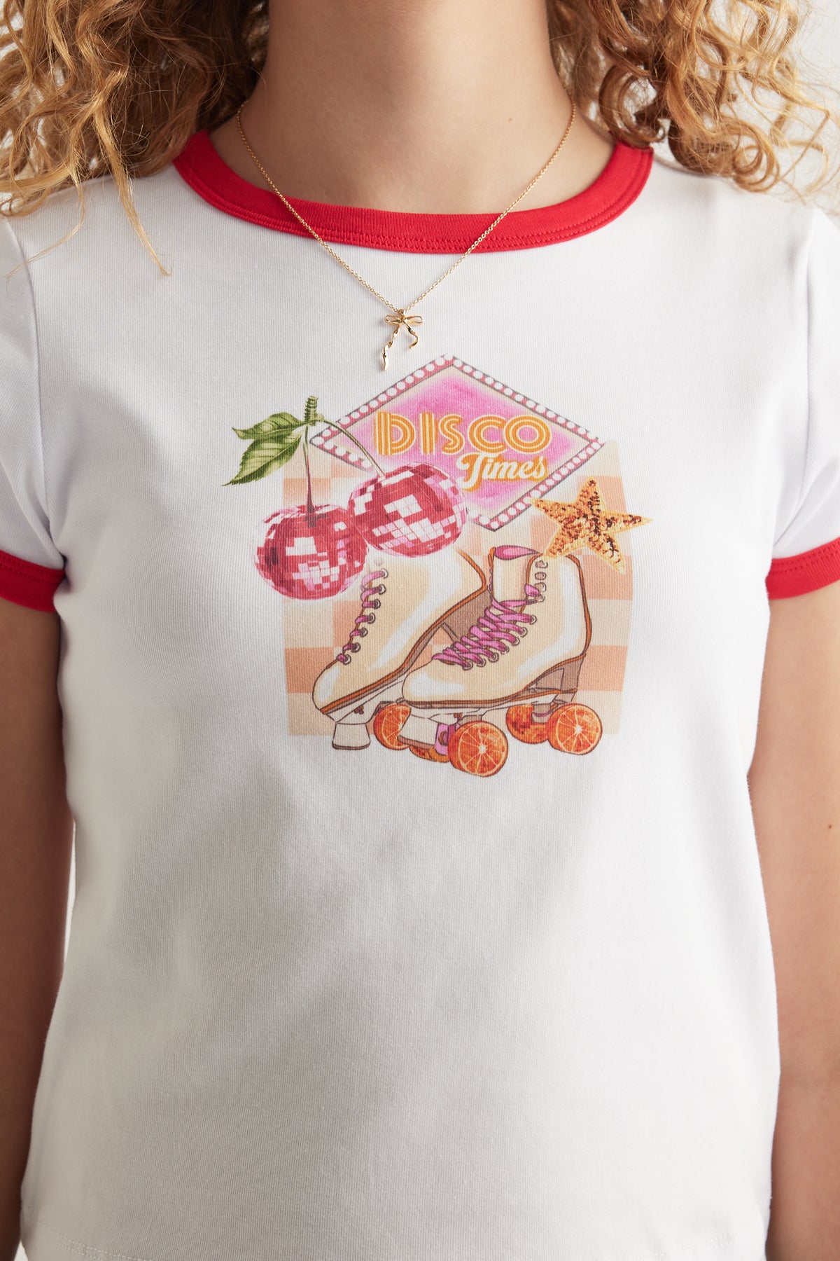Girls Disco Fruit Ringer Tee