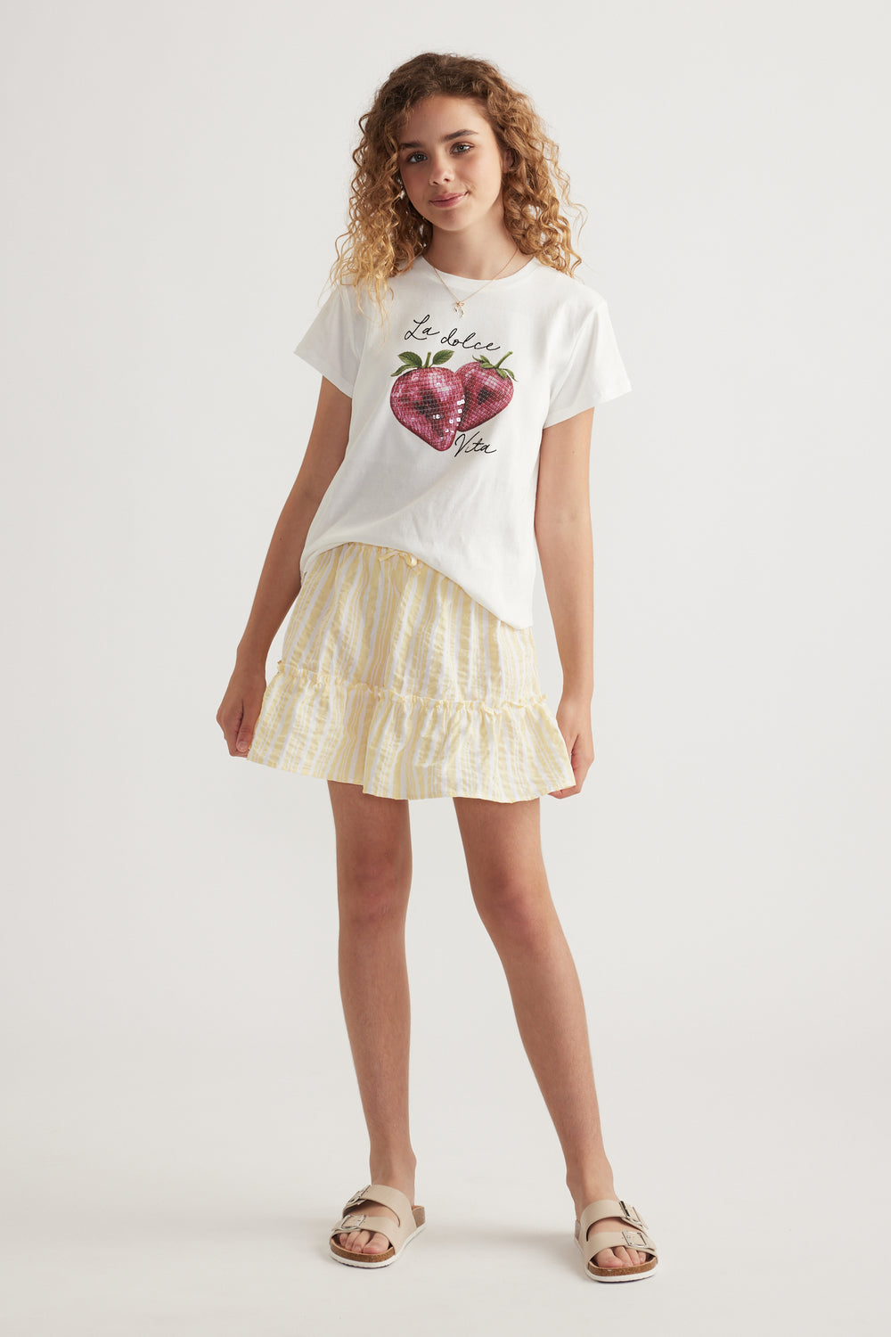 Girls Embellished Berry Tee