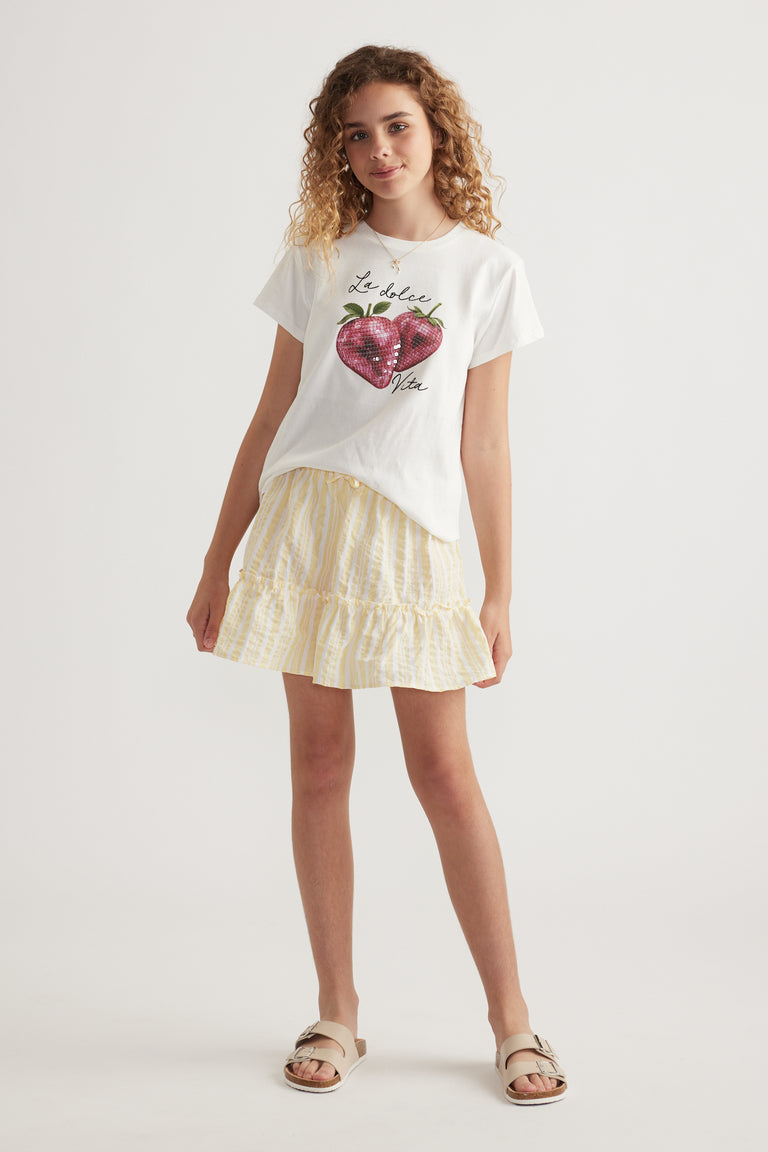 Girls Embellished Berry Tee