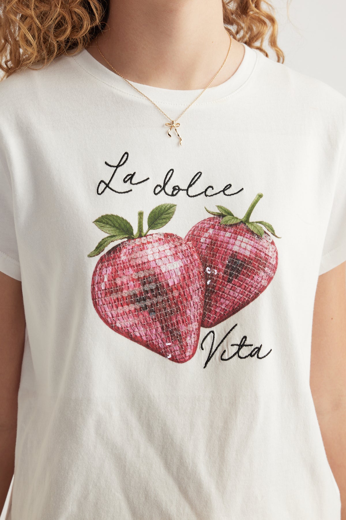 Girls Embellished Berry Tee